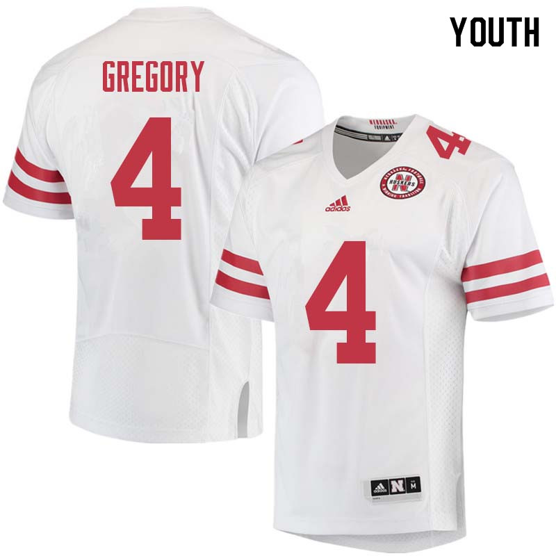 Youth #4 Randy Gregory Nebraska Cornhuskers College Football Jerseys Sale-White - Click Image to Close
